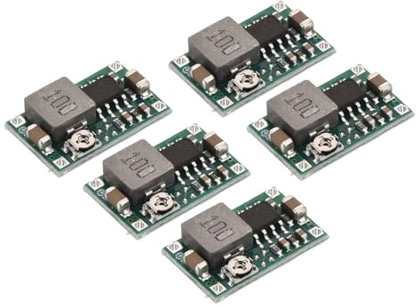sourcing map DC-DC Buck Converter Voltage Regulator Adjustable Step Down Power Module MINI360 4.75-23V to 1.0-17V 3A for Power Adjustment Power Transformers 5 Pcs