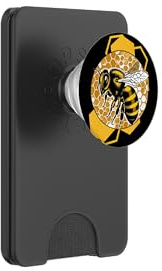 Bee Keeping Graphic with Honeycomb, Insect Nature Bees PopSockets PopWallet for MagSafe