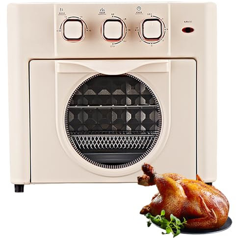 Horno freidora de aire eléctrico, horno tostador compacto de gran capacidad de 18 litros con control de temperatura y temporizador, circulación de aire caliente de 360°