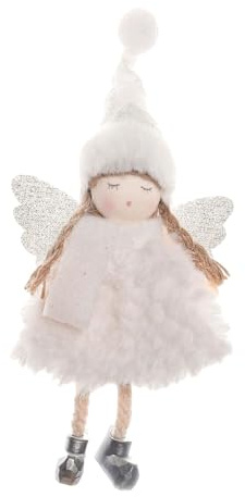 harayaa Engel Puppen Dekoration, Plüsch Engel Anhänger, Weihnachtsbaumschmuck, Weiß