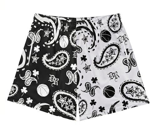 DIOTSR Herren-Sportshorts, Retro-Stil, mit Taschen, für Basketball, Leichtathletik, Laufen