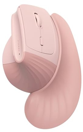 SANWA Ergonomische Maus für Große Hände mit Handballenauflage, Rosa | 2.4G Kabellos + 2 Bluetooth, Leise Klicks Vertikale Maus, 1000-4000 DPI, 3-Geräte-Umschaltung, für Win, Mac, PC, Laptop