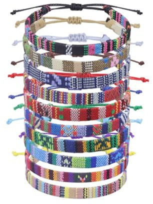 ZORVYN 10 Pezzi Braccialetti Amicizia, Intrecciati Regolabili, Gadget Compleanno e Bambina, Braccialetti Bambina, Bomboniere per Feste di Compleanno