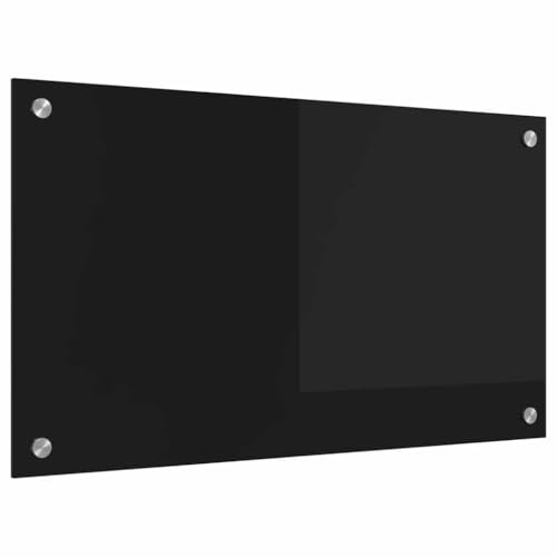 vidaXL Köksskydd Svart 70 x 40 cm härdat glas