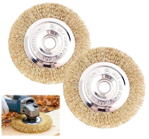 2 Pcs Wire Brush Replacement for Ryobi Patio Cleaner, Wire Wheel Brush with Arbor Hole for RY18PCA-0 OPC1800 OPC1815 EFB 400/401 for Rust, Grout & Debris Cleaning (115mm*16mm*10mm)