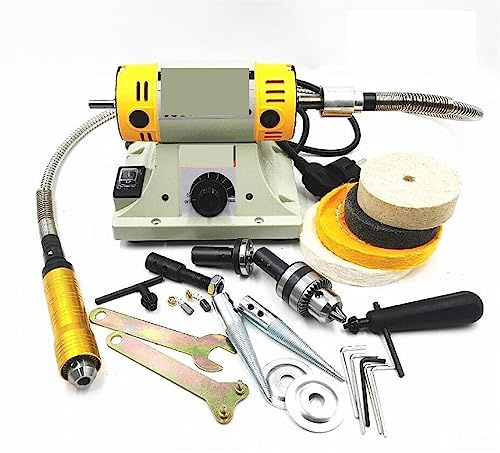 Máquina pulidora de piedra 350W, bricolaje, joyería Jade for carpintería, torno banco Dental, máquina rectificadora, herramientas lijado Esmerilado y pulido(Upgrade)