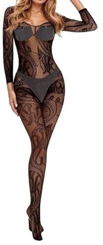 Generico Lingerie Calze A Rete Sexy Body Donna Vestibilità Aderente Body Senza Cavallo Bodystocking Tuta Classico Trasparente Catsuit Un Pezzi Calze Senza Maniche In Discoteca Jumpsuit