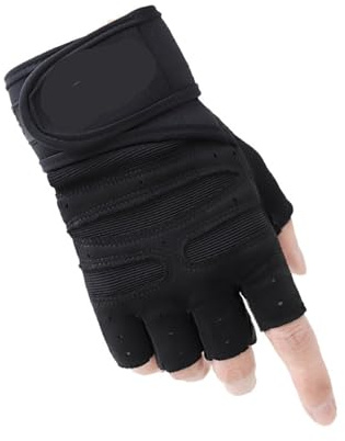 DJSKLDF Gym Gloves Gymnastikhandschuhe Fitness Schwergewichts-Trainingshandschuhe Männer Frauen Bodybuilding Halbfinger rutschfeste Handschuhe Handgelenk Gewichtheben Sport(Black,XL)