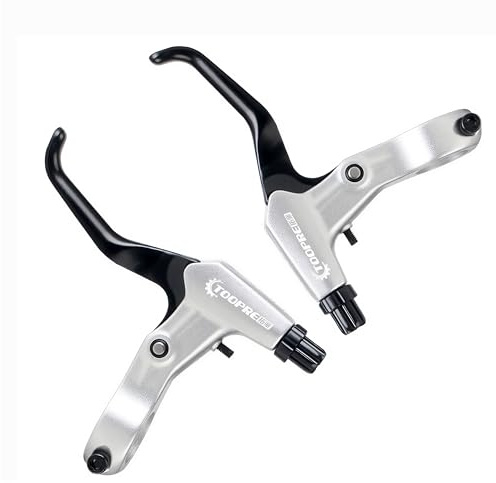 1 paio di leve del freno per bicicletta, in lega di alluminio, universali, per MTB/BMX, mountain bike, 2,2 cm di diametro (argento)