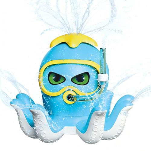 Blue Sprinkler Octopus, Children Water Game, Water Spray Octopus, Easy Installation, Fun & Playful Toys for Boys Girls Garden Beach Park Daycare Pool Party