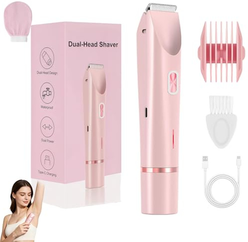 Depiladora Intima Mujer,Rasuradora Mujer Zona Intima Electrica Afeitadora, Depilación Suave Sin Irritaciones, Diseño Impermeable Afeitadora Corporal Completa Para Piernas (A)
