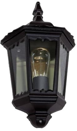 Outdoor Wall Light 'Lieva' (Antique, Vintage) in Black Made of Aluminium (1 Light Source, E27) from Lindby | Wall lamp for Exterior/Interior Walls, House, Terrace und Balcony