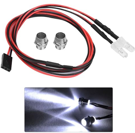Kit Luci LED RC, Fari 2 Pezzi 5mm Accessori LED RC per Auto Modello Drift 1/10(9# Luce Bianca)