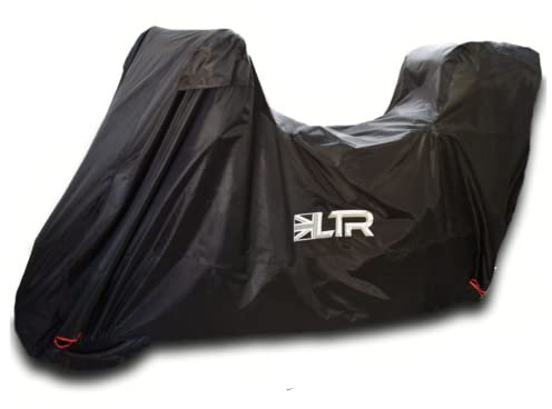 LTR Motorbike Cover | 420D Waterproof Rain Motorcycle Covers for Outdoor Scooter Storage | Thicker Heavy Duty Vented Bike Accessories Black| Large, X Large, XX Large (XL Top Box)