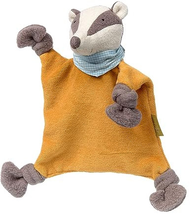 SIGIKID 39173 Schnuffeltuch Kasimir Dachs Green Mädchen und Jungen Babyspielzeug empfohlen ab Geburt orange/grau