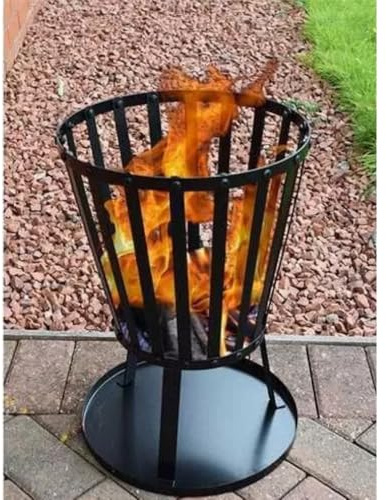 Marco Paul Black Steel Outdoor Fire Pit, Large