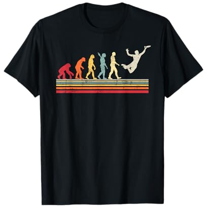 Divertente frisbee evoluzione dell'uomo vintage retrò donne Maglietta