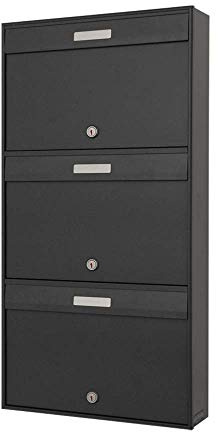 Cassette Postali Condominiali per Esterno da 3 posti P6 in Alluminio e Acciaio Inox Grigio Antracite