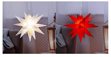 Benelando 2x LED Weihnachtsstern Set innen außen Stern Fröbelstern Weihnachtssterne