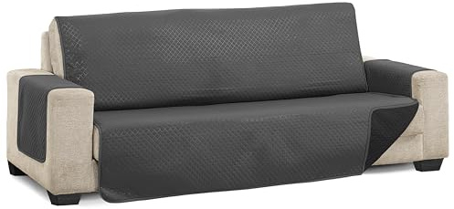 Martina Home Diamond Sofabezug, gesteppt, wendbar, Anthrazit/Schwarz, 2-Sitzer