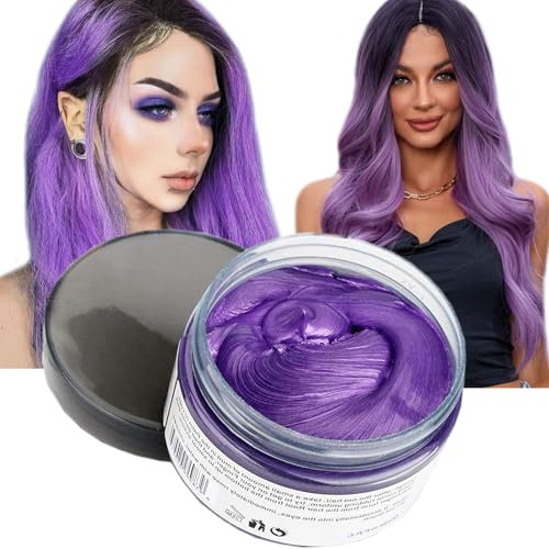 Color Cabello Cera Tinte Instantáneo para Cabello Lodo Cabello Desechable Crema para Peinado Natural Modelado Temporal Pomada Arcilla Violeta