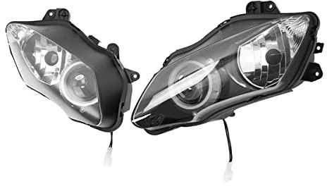 Motorcycle Front Headlight Headlamp Assembly Compatible for Yamaha YZF1000 R1 2007 2008 YZF-R1 07 08 Motorbike Plastic Headlight Front Head Lamp Clear