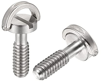 sourcing map 2 Stück Kamera Stativ Schraube 1/4 Stecker Befestigungsschraube Adapter Geschlitzt 0.79 Länge für Kameraständer Mikrofonhalter aus Edelstahl