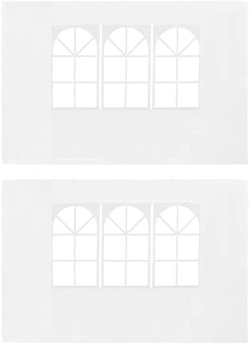 KOIECETA 2X Seitenteil mit Fenster PE Wasserdicht Seitenwand für Partyzelt Garten Pavillon (Weiß)