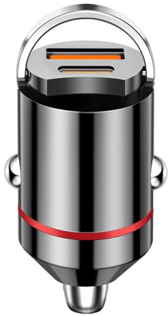 Vinmooog Caricatore Auto usb c caricabatterie auto accendisigari usb accessori auto,presa usb auto USBC+USBA 30W PD QC3.0 Ricarica rapida carica batteria per auto cellulare