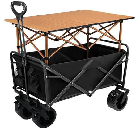 NRNQMTFZ Faltbar Strandwagen Rollbarer Gartenwagen Outdoor Campingwagen,Sports-Beach Wagon,Breiter Auto-Reifen Gartenwagen,für Strand, Outdoor, Camping, Garten