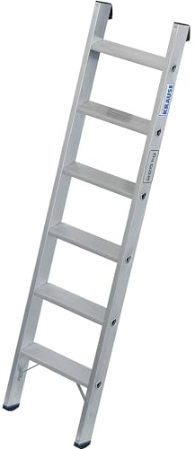 KRAUSE | Schwerlast-Anlegeleiter | 80 mm Alu-Stufen | bis 225 kg | 6 Stufen