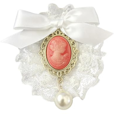 Süß Schleife brosche Schleifenbrosche mit Perle Schmuckbrosche Vintage viktorianische Kamee Brosche Pin Ansteckblume Damen Blume Brosche Pin Formelle Kleidung Fliege für Frauen Damen Mädchen