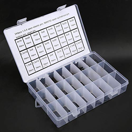 Piezas de Bloqueo de Pasador de Resorte de Pasador Cilíndrico Elástico para Posicionamiento de Ensamblaje con Caja, Auxiliar de Posicionamiento Hueco de Acero Al Carbono