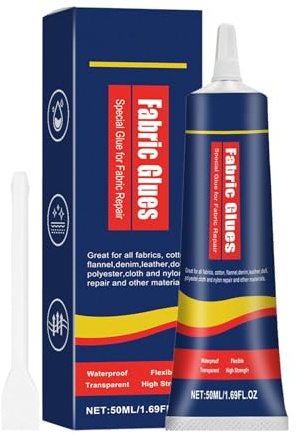 Colla per tessuti - Colla liquida per tessuti | Colla per stoffa per riparazione da 50 ml, adesivo in tessuto permanente impermeabile e asciutto 24 ore per riparazione del polso, colla