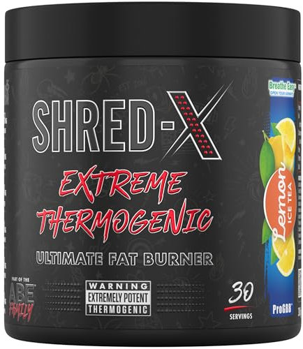 Applied Nutrition Shred X Fat Burner - ABE All Black Everything Fat Burner, Thermo Weight Management (300g - 30 Servings) (Lemon Ice Tea)