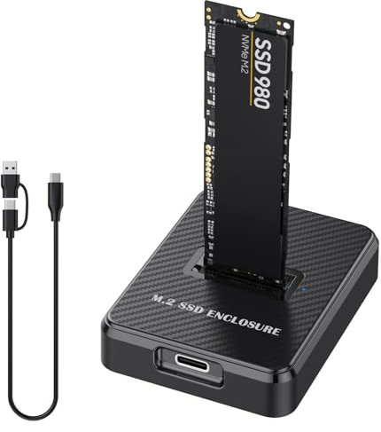NVMe & SATA M.2 Reader/Writer, M.2 SSD to USB-A/C Reader Adapter Compatible with (M Key, B+M Key) NVMe and SATA NGFF SSD Dock, Size for 2280 2260 2242 2230 Portable Plastic Enclosure