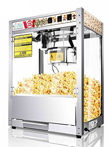 DLAZUM Máquina Comercial de Palomitas de maíz de Acero Inoxidable, extrusora de maíz eléctrica Profesional, máquina de Palomitas de maíz de Alta Potencia para cines de centros comerciales