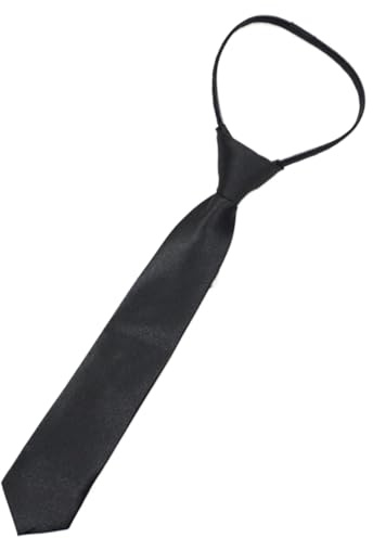 Peosaard barnslips 28 cm dragkedja förknutna pojkar slips justerbar hals slips svart smal slips elegant kort slips för barn formell examen, skoluniformer och bröllop, pojkar slipsar, 5 x 28 cm, 5x28cm