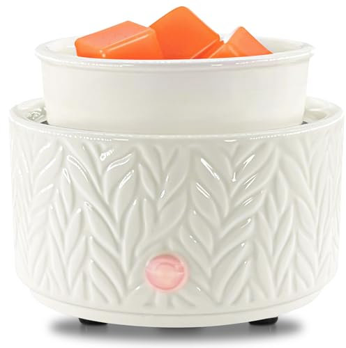 Quemador eléctrico de cera para derretir – Quemador de aceite, quemador de velas perfumadas, calentador de cera 4 en 1 de cerámica para el hogar, oficina, dormitorio, aromaterapia, regalo y decoración