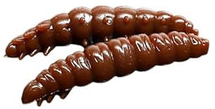 Libra Lures Larva 30mm | Forellenköder Supersoft | Inhalt: 15 Stück | Aroma: Knoblauch | Farbe: 038 / Brown