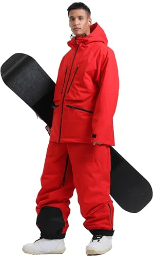 Sunnyuk Tuta Snowboard Uomo Completo Termico Intera Tuta Taglie Forti Elegante Salopette da Sci Montagna Impermeabili Curvy da Neve Invernale