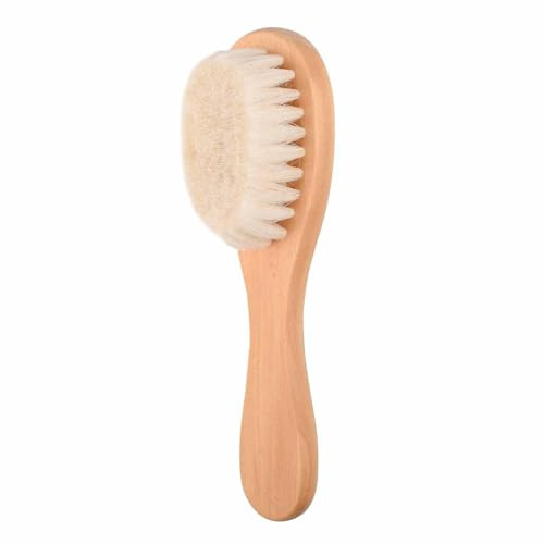 Baby-Haarbürste mit Holzgriff, weiche Borsten, Baby-Holzbürste, Säuglingskopf, Massage-Peeling-Werkzeug für Babys und Kleinkinder