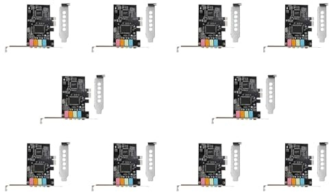Dxoniislh 10X PCIe Sound Card 5.1, PCI Express Surround 3D Audio Card for PC with High Direct Sound Performance