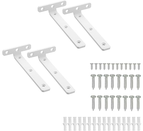 Mooche Lot de 4 Supports d' Étagère Flottants, 15 x 7.5 CM, Blanc