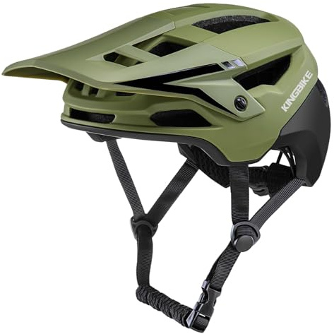 Casco da bicicletta, Casco da mountain bike Caschi per uomo donna Adulti Gioventù (verde oliva opaco, M(54-58 cm))