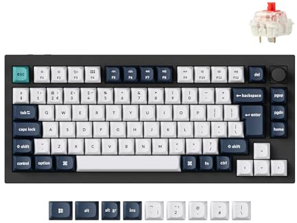 Keychron Q1 Max Wireless Mechanical Keyboard - Full Aluminum, Gateron Jupiter Red Linear Switch, Hot-Swappable Programmable Knob with QMK RGB(UK Layout) 2.4 GHz/Bluetooth for Mac Windows Linux - Black