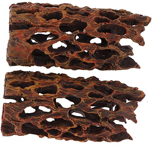 SUPVOX 2 pièces Ornement Aquarium Arbre Creux Résine Durable Cachette Décorative pour Aménagement Paysager Aquarium Eau Douce
