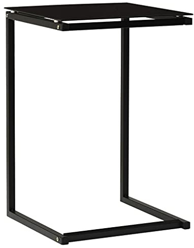 JHQHSM Beistelltisch, Konsolentisch Beistelltische Couchtisch Kaffeetisch Wohnzimmertisch Sofatisch Telefontisch Teetisch Geeignet für Wohnzimmer Schlafzimmer Büro Flur Schwarz 40x40x60 cm Hartglas