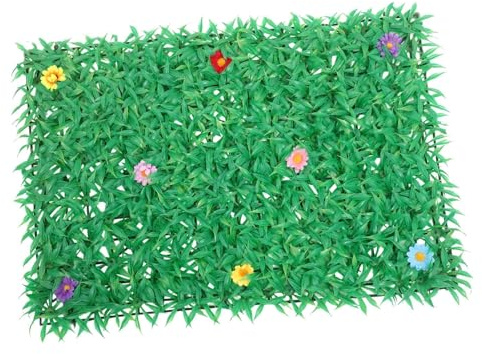 jardin clôture artificielle Pelouse En Plastique Artificielle Avec Fleurs, Mur De Plantes Vertes, Haie Artificielle De Jardin, Clôture En Treillis De Feuilles Vertes 60x40 Cm