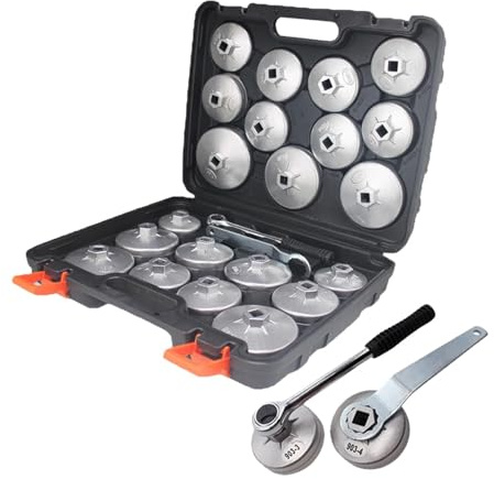 901-915 Oil Filter Wrench Set Cup Socket Removal Garage End Cap Box Key Sleeve Spanner 23pc Car Engine Repair Tool 64mm-101mm